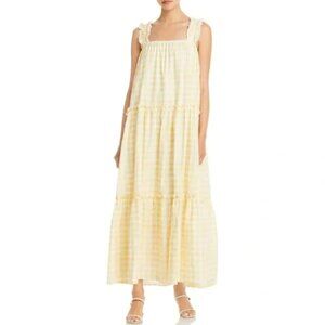 Charlie Holiday Lottie Maxi Dress in Yellow Gingham XS / 2